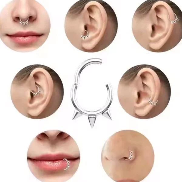 Piercing Anneau À Charnière Triple Spikes (emplacements) Piercing Anneau À Charnière Triple Spikes (emplacements)