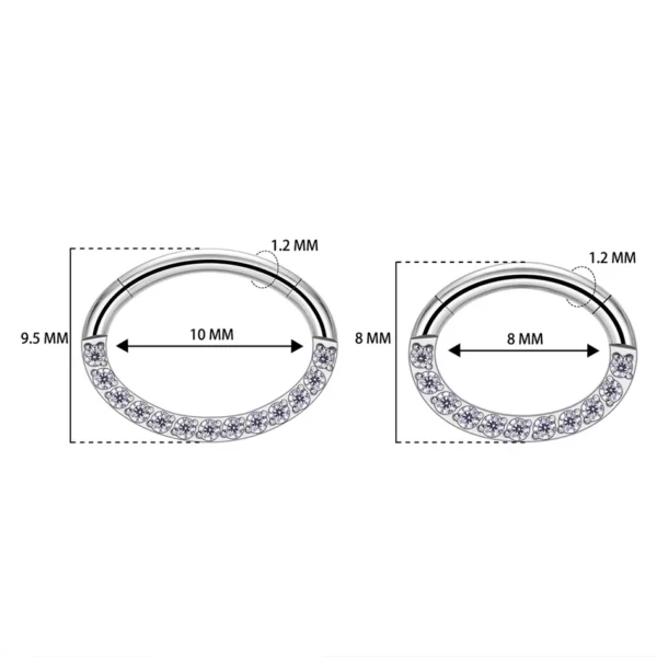 Piercing Anneau À Charnière en Titane Auréole d’Étoiles (dimensions) Piercing Anneau À Charnière en Titane Auréole d’Étoiles (dimensions)