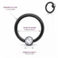 Piercing Anneau CBR Titane Anodisé Noir à Zirconium Serti Clos