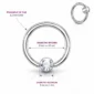 Piercing Anneau CBR Titane Poli à Zirconium Serti Clos