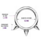 Piercing Anneau Clicker 10 mm Triple Pointe en Titane.