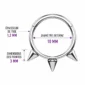 Piercing Anneau Clicker 10 mm Triple Pointe en Titane Gris Argenté.