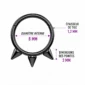 Piercing Anneau Clicker 8 mm Triple Pointe en Titane Noir Anodisé.