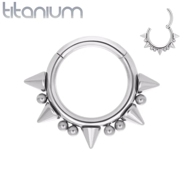 Piercing Anneau Clicker Perles & Pointes Radiales en Titane ASTM-F136 Piercing Anneau Clicker Perles & Pointes Radiales en Titane ASTM-F136.