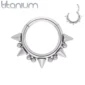 Piercing Anneau Clicker Perles & Pointes Radiales en Titane ASTM-F136.