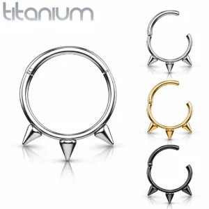 Piercing Anneau Clicker Triple Pointe en Titane.