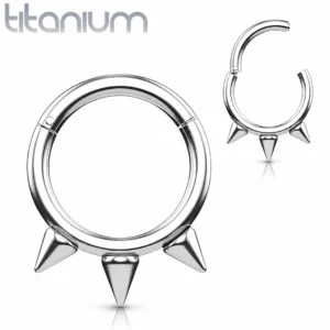 Piercing Anneau Clicker Triple Pointe en Titane.