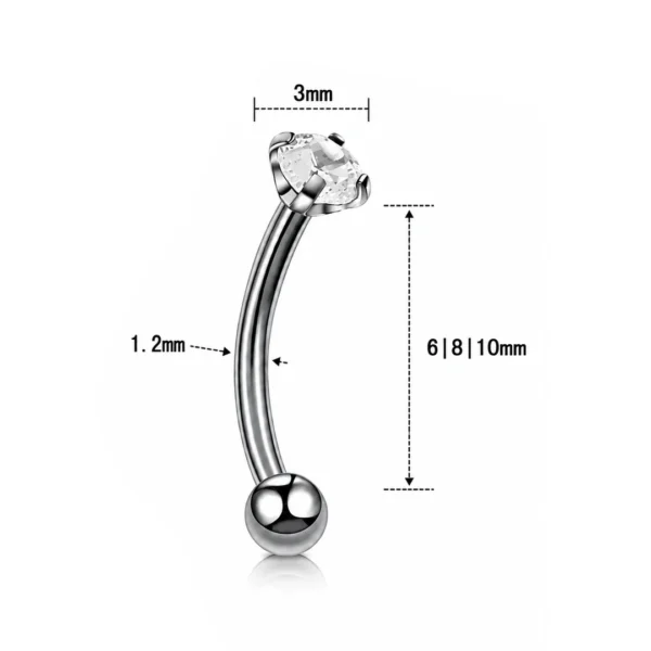 Piercing Banane Titane Bille & Zirconium Blanc Griffé Piercing Banane Titane Bille & Zirconium Blanc Griffé.