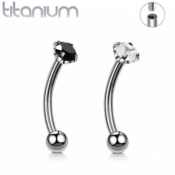 Piercing Banane Titane Bille & Zirconium Griffé Piercing Banane Titane Bille & Zirconium Griffé.