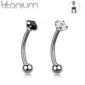Piercing Banane Titane Bille & Zirconium Griffé.