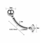 Piercing Banane Titane Bille & Zirconium Griffé (dimensions).