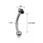 Piercing Banane Titane Bille & Zirconium Noir Griffé.