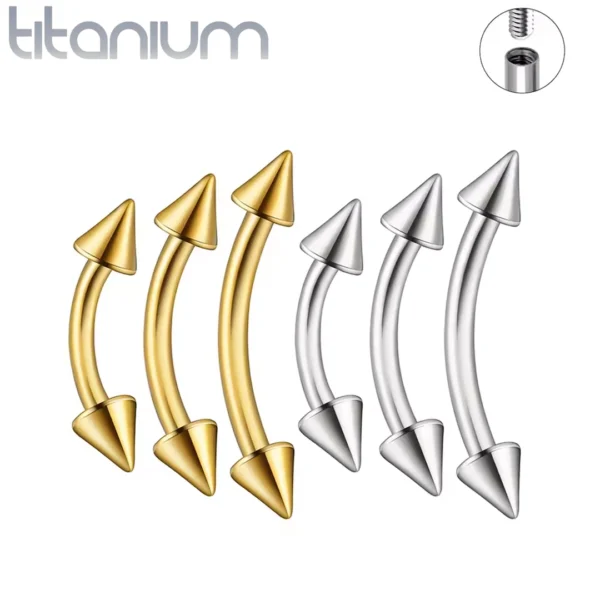 Piercing Banane à Pointes (Spikes) en Titane - Arcade & Rook.