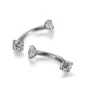 Piercing Banane en Titane Double Zircon Blanc (profil)