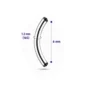 Piercing Barbell Courbé 6 mm (Banane) 16G Titane Filetage Interne.
