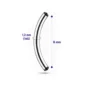 Piercing Barbell Courbé 8 mm (Banane) 16G Titane Filetage Interne.