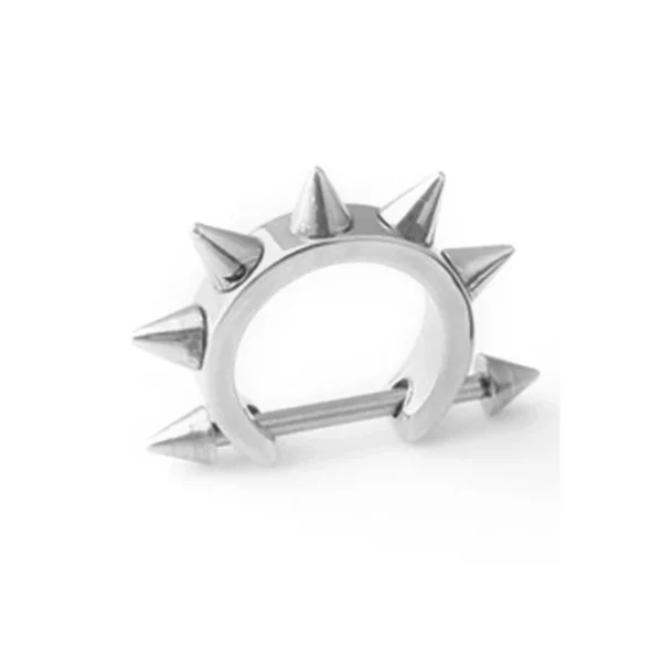 Piercing Barbell Demi-Cercle en Acier avec Spikes (couleur acier) Piercing Barbell Demi-Cercle en Acier avec Spikes (couleur acier).