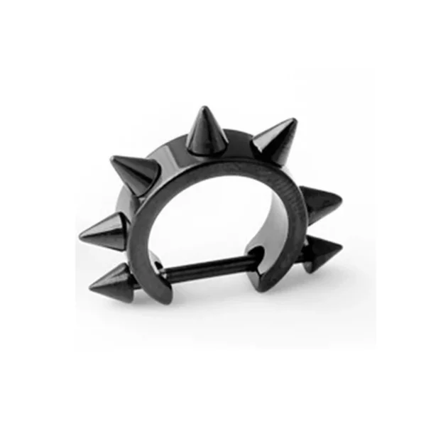 Piercing Barbell Demi-Cercle en Acier avec Spikes (couleur noir) Piercing Barbell Demi-Cercle en Acier avec Spikes (couleur noir).