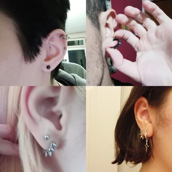 Piercing Barbell Demi-Cercle en Acier avec Spikes (oreille et cartilage) Piercing Barbell Demi-Cercle en Acier avec Spikes (oreille et cartilage)