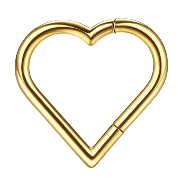 Piercing Cœur Clicker en Titane (variante couleur doré anodisé) Piercing Cœur Clicker en Titane (variante couleur doré anodisé).