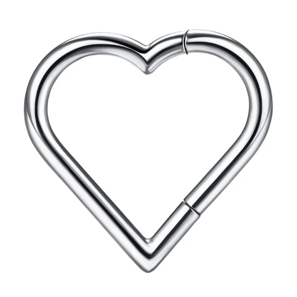 Piercing Cœur Clicker en Titane (variante couleur gris argenté) Piercing Cœur Clicker en Titane (variante couleur gris argenté).