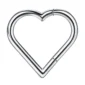 Piercing Cœur Clicker en Titane (variante couleur gris argenté).