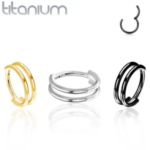 Piercing Double Anneau Clicker en Titane.