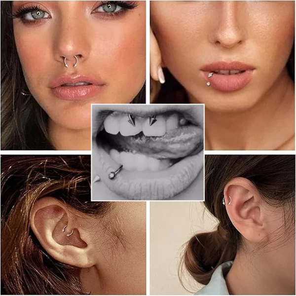 Piercing Fer À Cheval en Titane orné de Spikes (oreille septum et lèvre) Piercing Fer À Cheval en Titane orné de Spikes (oreille septum et lèvre).