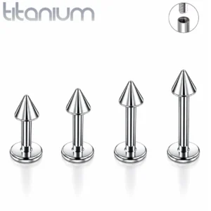 Piercing Labret Pointe en Titane Oreille & Lèvre.