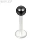 Piercing Labret Tige Bioflex & Bille Acier 316L Noire PVD