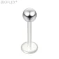 Piercing Labret Tige Bioflex & Bille Acier 316L Polie