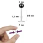 Piercing Labret Tige Bioflex & Bille Acier 316L (dimensions)