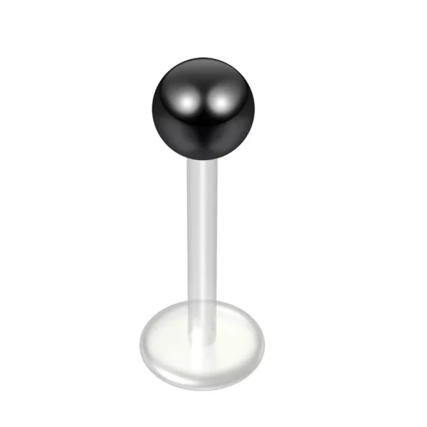 Piercing Labret Tige Bioflex avec Bille (couleur noire) Piercing Labret Tige Bioflex avec Bille (couleur noire).