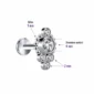 Piercing Labret Titane Ornemental Zirconiums & Billes (dimensions).