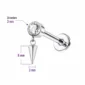 Piercing Labret Titane Zirconium & Pointe Suspendue (dimensions).
