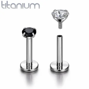 Piercing Labret Titane à Zirconium Griffé.