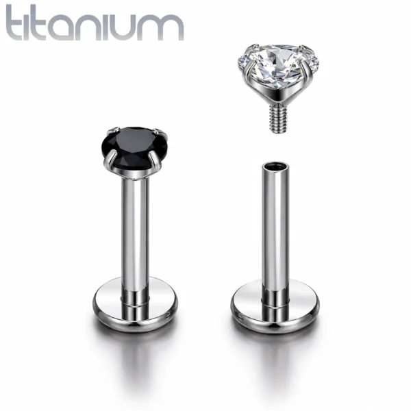 Piercing Labret Titane à Zirconium Griffé Piercing Labret Titane à Zirconium Griffé.