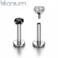Piercing Labret Titane à Zirconium Griffé.