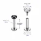 Piercing Labret Titane à Zirconium Griffé (dimensions).