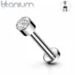 Piercing Labret Titane à Zirconium Serti Clos.