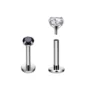 Piercing Labret Zircon Noir ou Blanc.