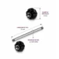 Piercing Langue Billes Pavées de Zirconiums Noirs (dimensions).