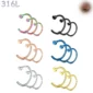 Piercing Narine Anneau à Disque Acier 316L - Lot 3 Tailles.
