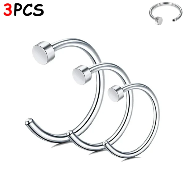 Piercing Narine Anneau à Disque Acier 316L - Lot 3 Tailles (variante acier poli) Piercing Narine Anneau à Disque Acier 316L - Lot 3 Tailles (variante acier poli).