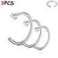 Piercing Narine Anneau à Disque Acier 316L - Lot 3 Tailles (variante acier poli).