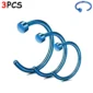 Piercing Narine Anneau à Disque Acier 316L - Lot 3 Tailles (variante bleu PVD).