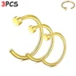 Piercing Narine Anneau à Disque Acier 316L - Lot 3 Tailles (variante doré PVD).