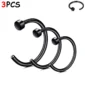 Piercing Narine Anneau à Disque Acier 316L - Lot 3 Tailles (variante noir PVD).