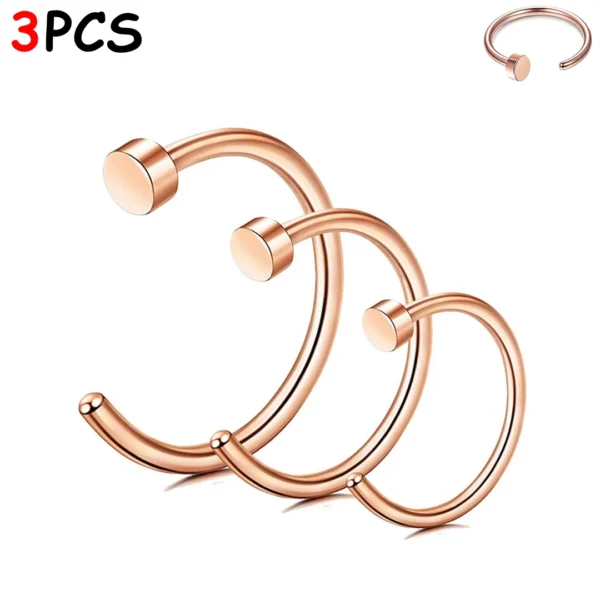 Piercing Narine Anneau à Disque Acier 316L - Lot 3 Tailles (variante or rose PVD) Piercing Narine Anneau à Disque Acier 316L - Lot 3 Tailles (variante or rose PVD).