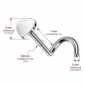 Piercing Narine Motif Cœur Stud Courbé en U (dimensions).